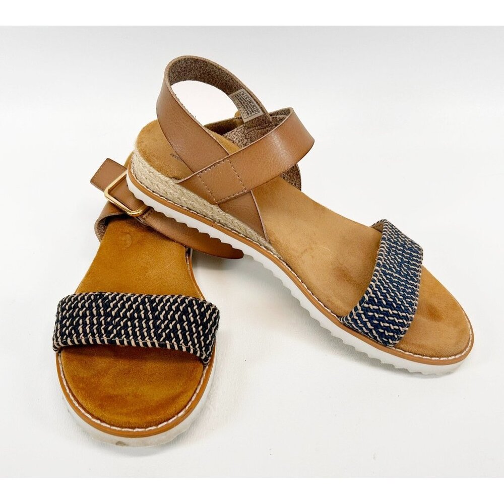 Skechers Women's Bobs Memory Foam Navy Open Toe Sandals Size 8 M EU 38